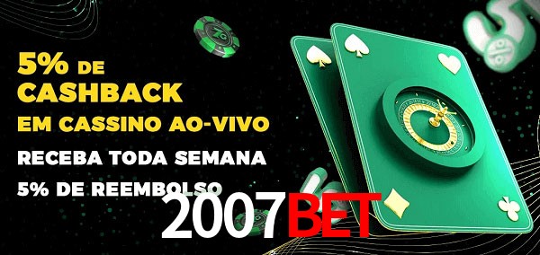 Promoções do cassino ao Vivo 2007bet